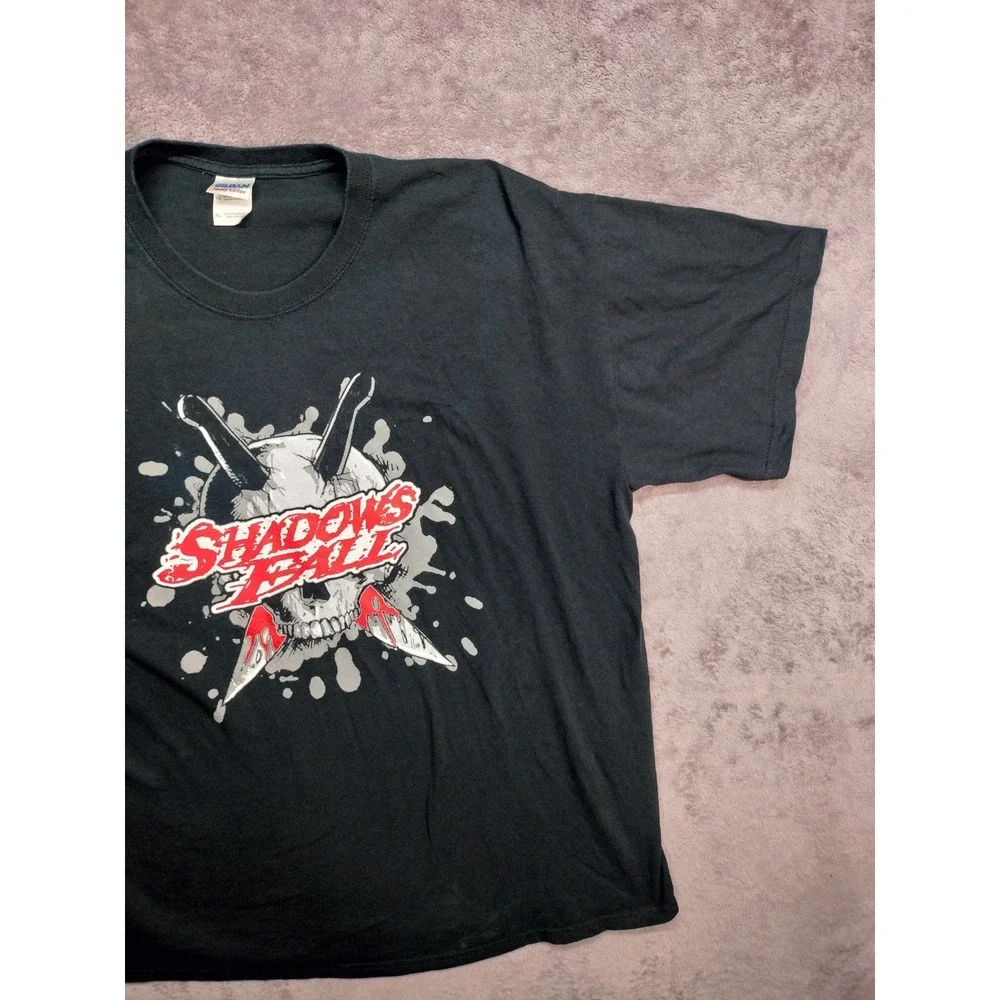 XL t-shirt Shadows Fall band graphic metalcore skull knives lyrics 100% cotton